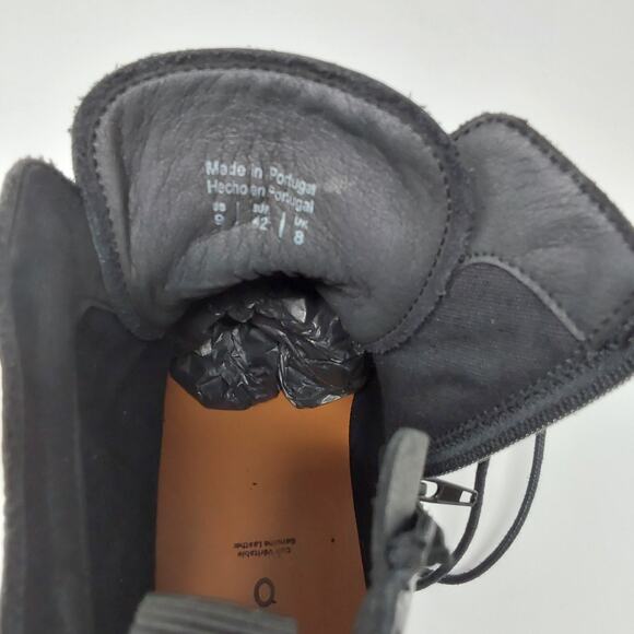 Aldo Black Leather Cap Toe Ankle Boots Mens Size 9 Lace Up Zip Portugal main image 2